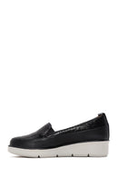 Women's Black Leather Comfort Loafer | Derimod