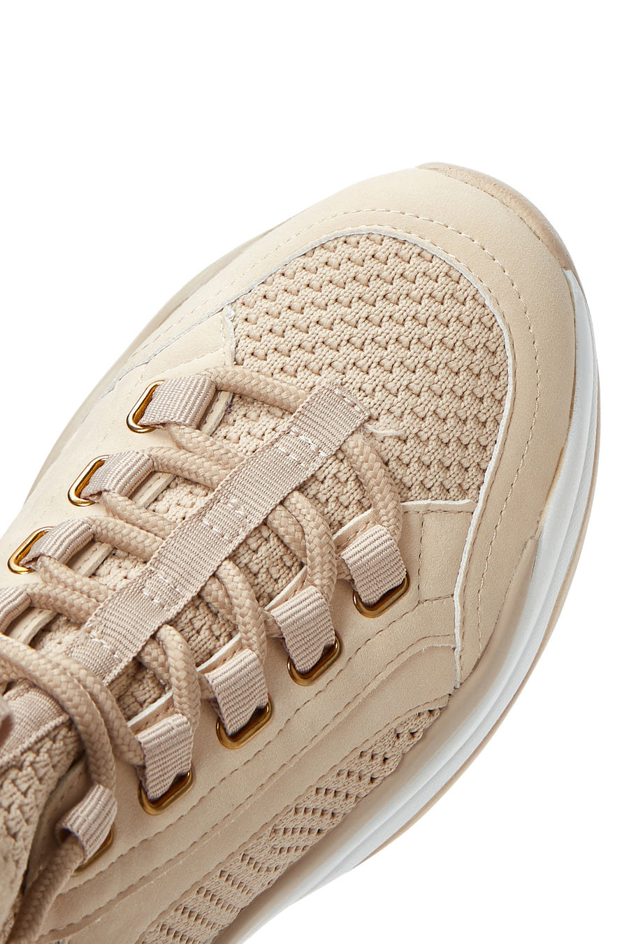 Kadın Bej Yüksek Tabanlı Sneaker