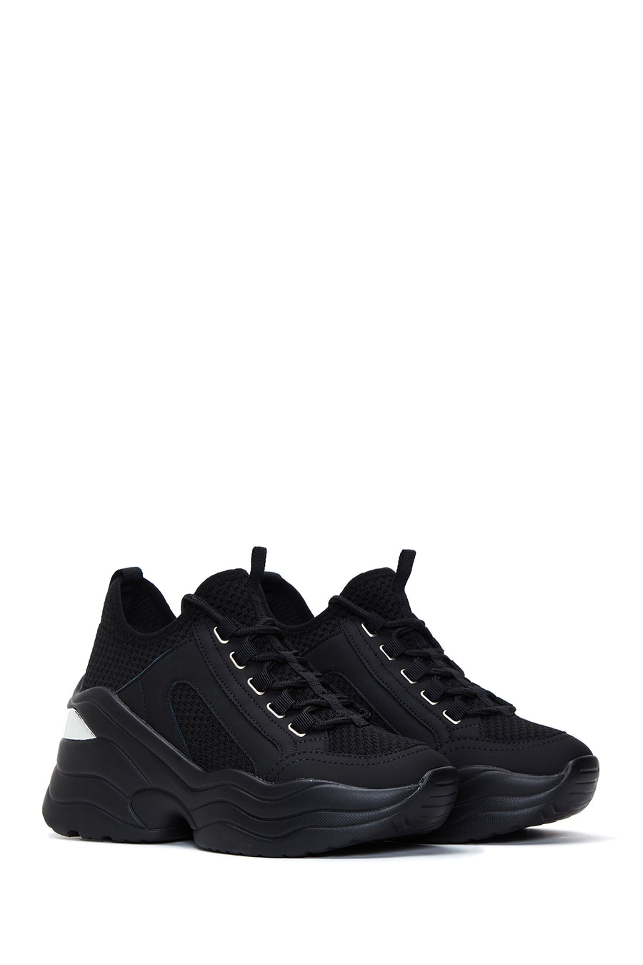 Kadın Siyah Yüksek Tabanlı Sneaker