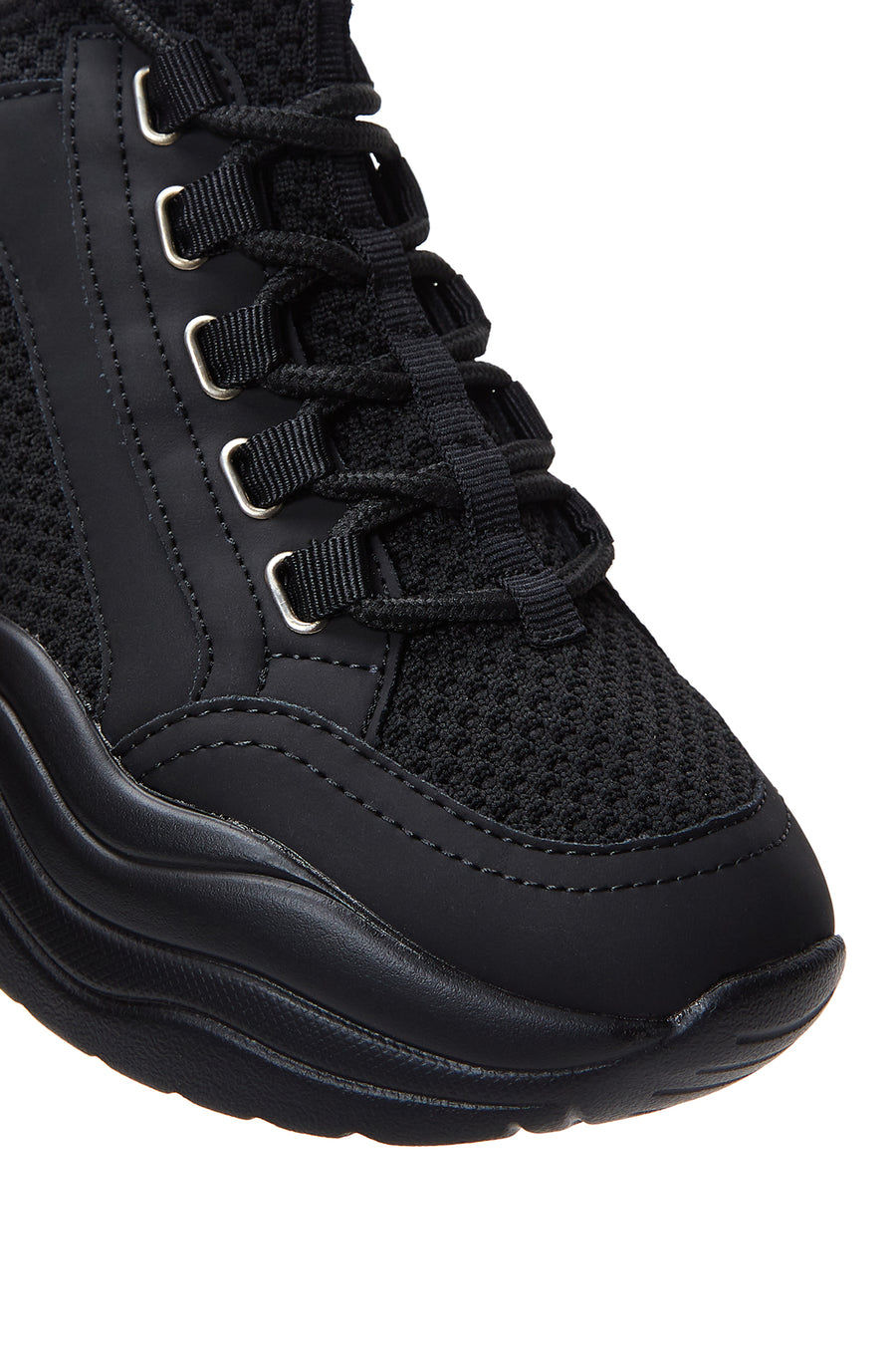 Kadın Siyah Yüksek Tabanlı Sneaker
