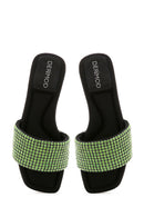 Women's Green Stone Slippers | Derimod