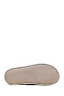 Women's Black Leather Comfort Slippers | Derimod