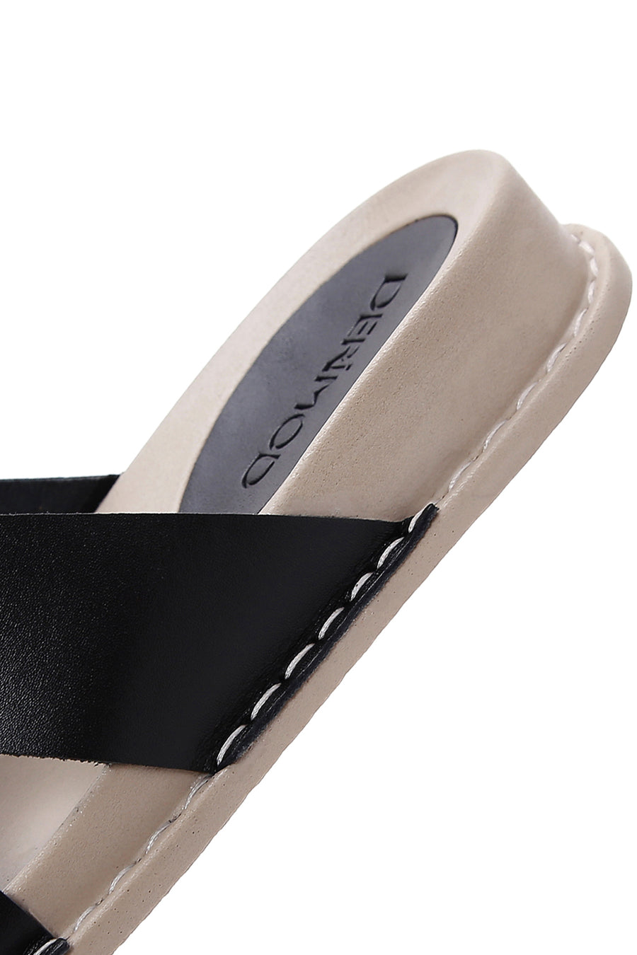 Women's Black Leather Comfort Slippers