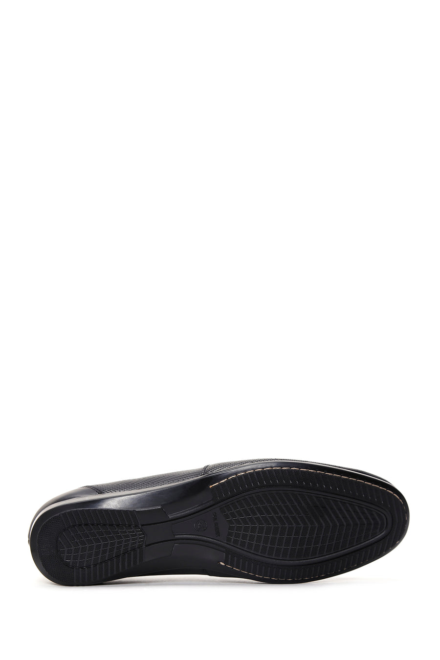 Men's Black Leather Printed Classic Loafer