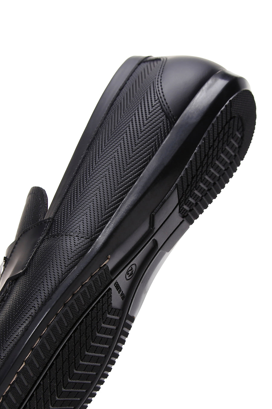 Men's Black Leather Printed Classic Loafer