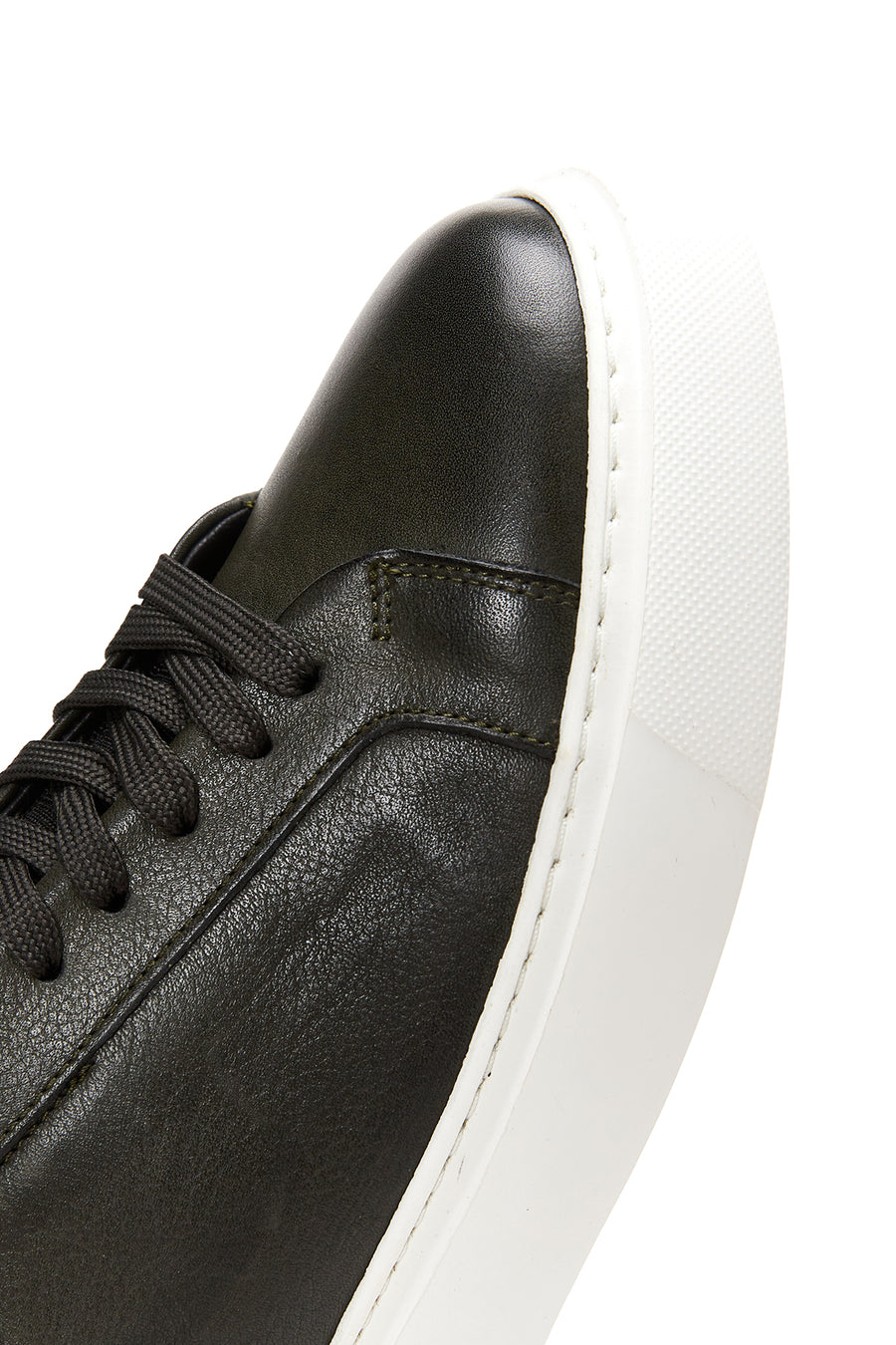 Erkek Haki Deri Çoraplı Kalın Tabanlı Sneaker