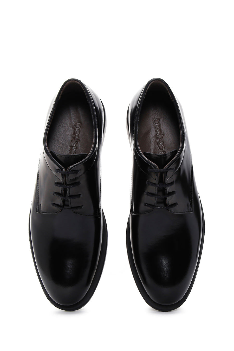 Men's Black Shiny Leather Classic Shoes