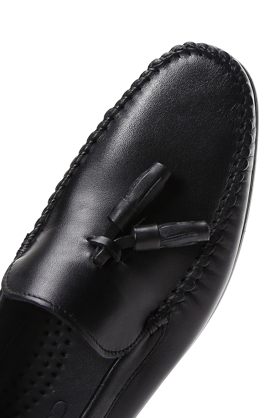 Erkek Siyah Deri Püsküllü Klasik Loafer