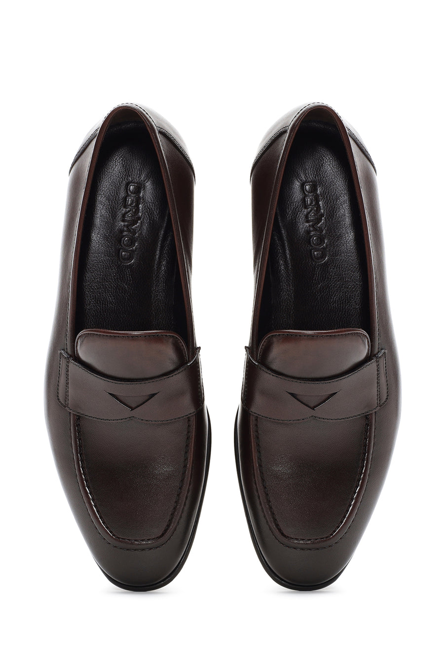 Erkek Kahverengi Deri Klasik Loafer