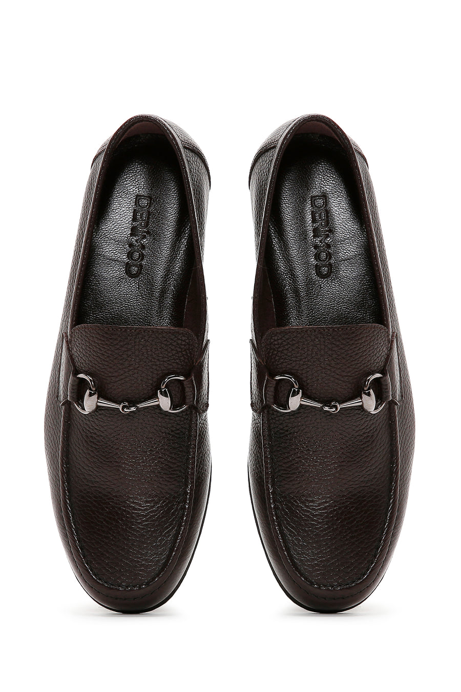 Erkek Kahverengi Deri Tokalı Klasik Loafer