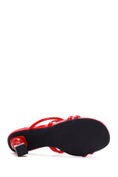 Women's Red Patent Leather Heeled Slippers | Derimod