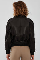 Chloe Women's Black Oversize Leather Jacket | Derimod