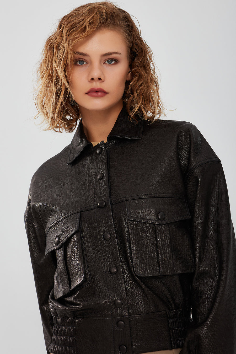 Chloe Women's Black Oversize Leather Jacket