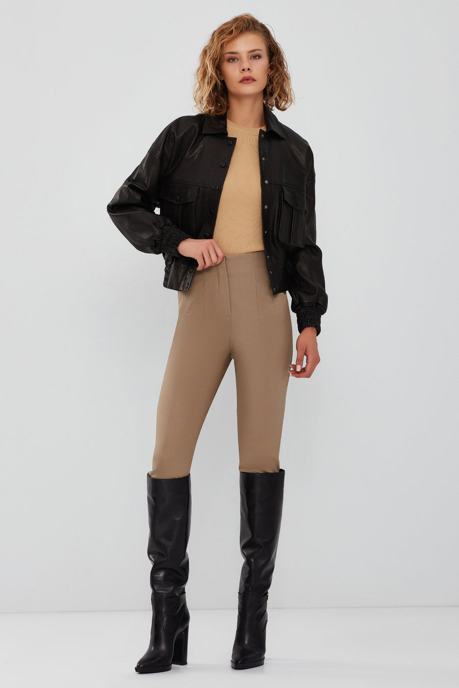 Chloe Women's Black Oversize Leather Jacket