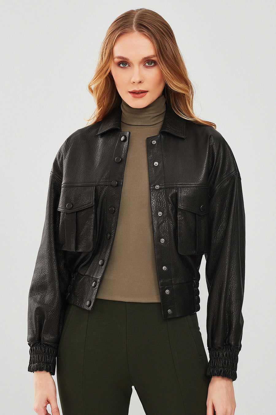 Chloe Women's Black Oversize Leather Jacket