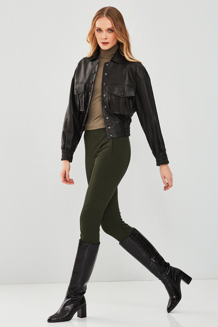 Chloe Women's Black Oversize Leather Jacket