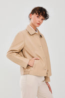 Nicole Women's Beige Leather Jacket | Derimod