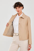Nicole Women's Beige Leather Jacket | Derimod