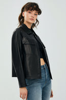 Jasmine Black Women's Leather Jacket | Derimod