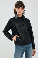 Jasmine Black Women's Leather Jacket | Derimod