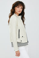 Daphne Women's White Leather Jacket | Derimod