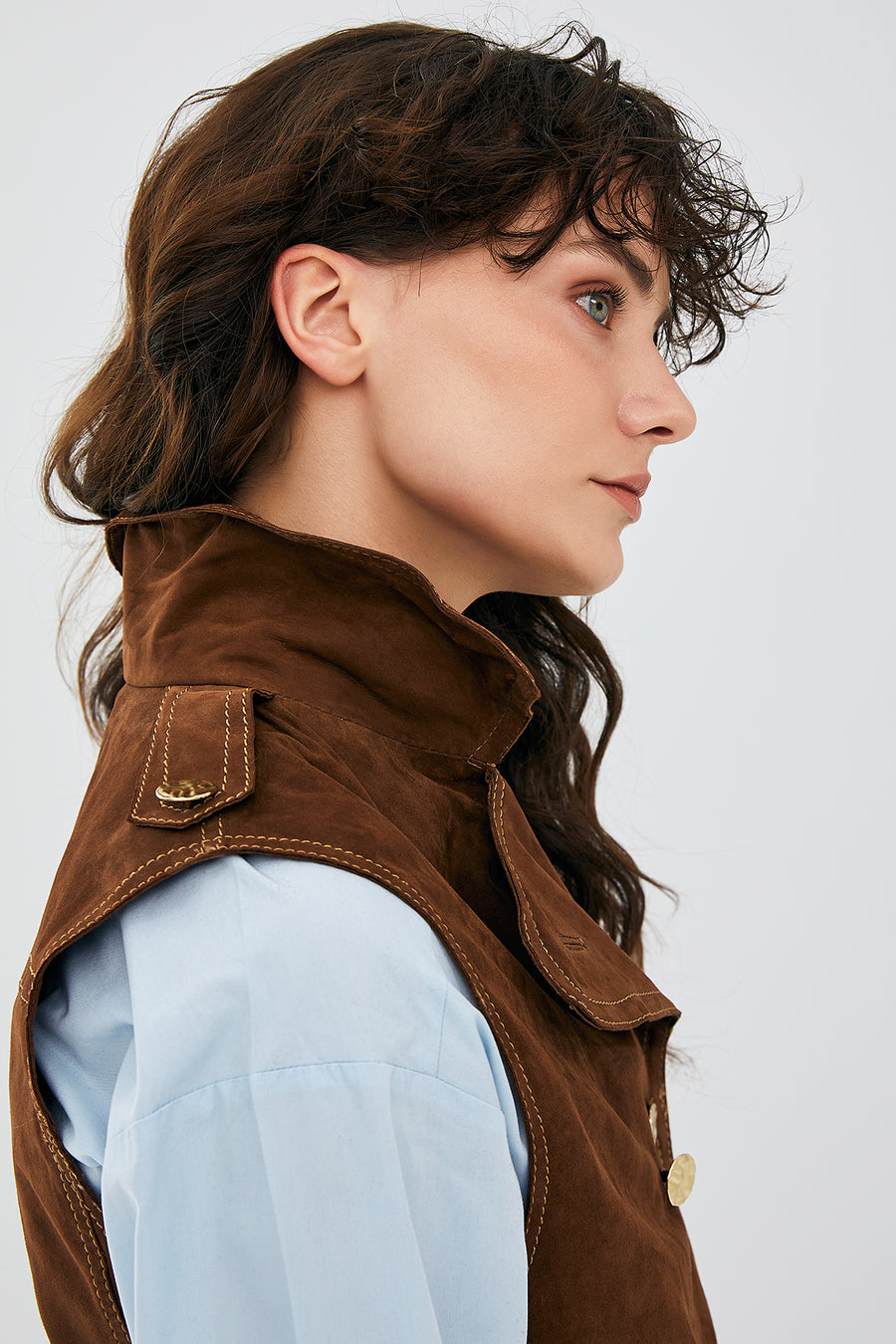 Rio Women's Brown Suede Leather Vest