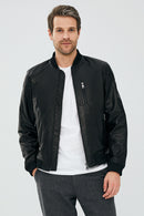 Griezmann Men's Black Leather Coat | Derimod