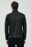 Pedri Men's Black Leather Jacket | Derimod