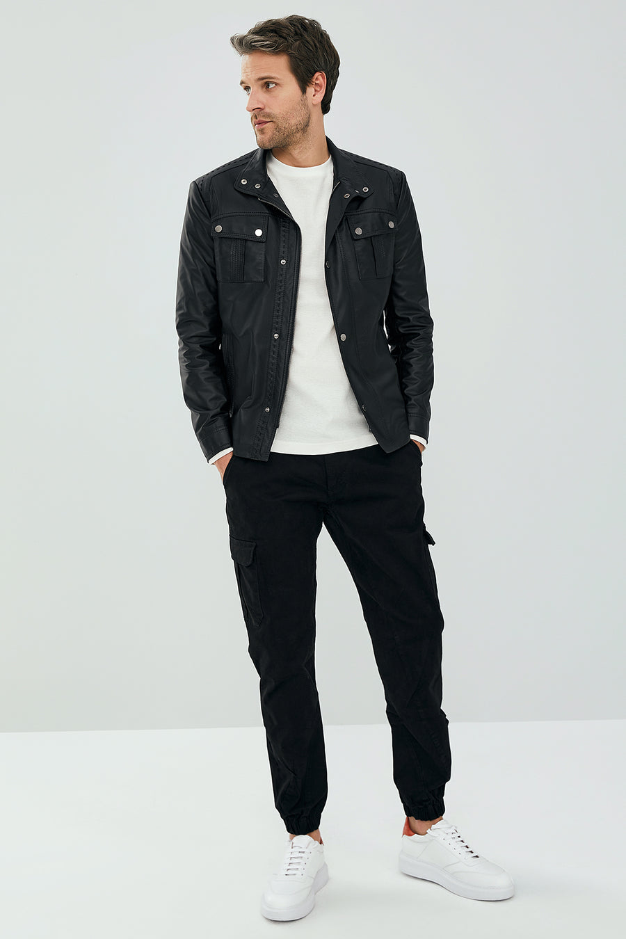 Pedri Men's Black Leather Jacket