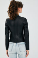 Bianca Women's Black Leather Jacket | Derimod