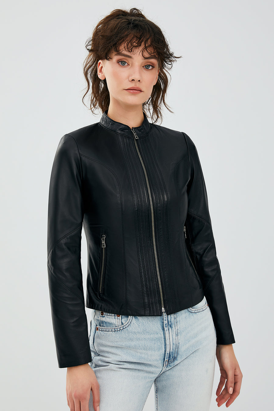Bianca Women's Black Leather Jacket