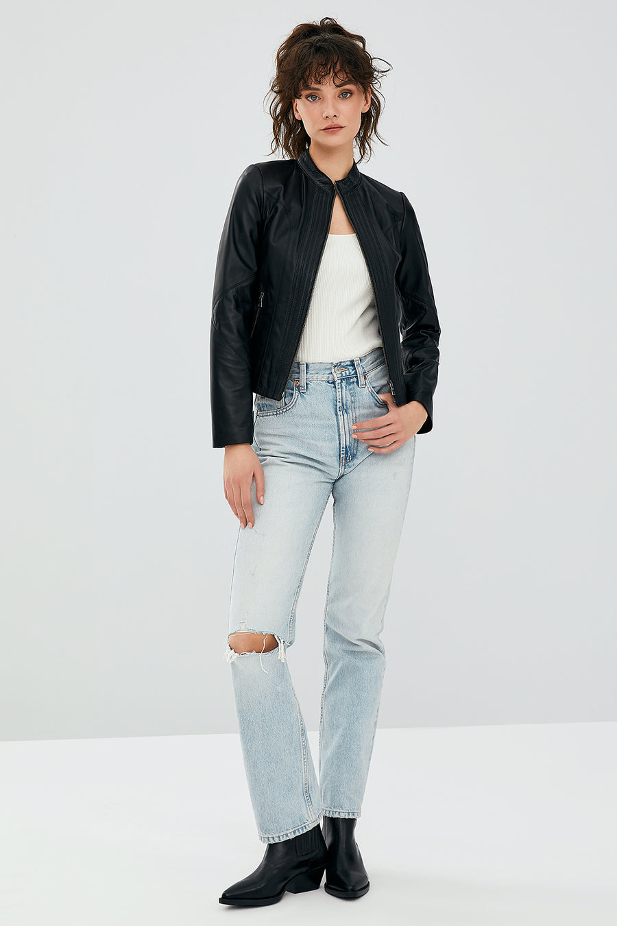 Bianca Women's Black Leather Jacket