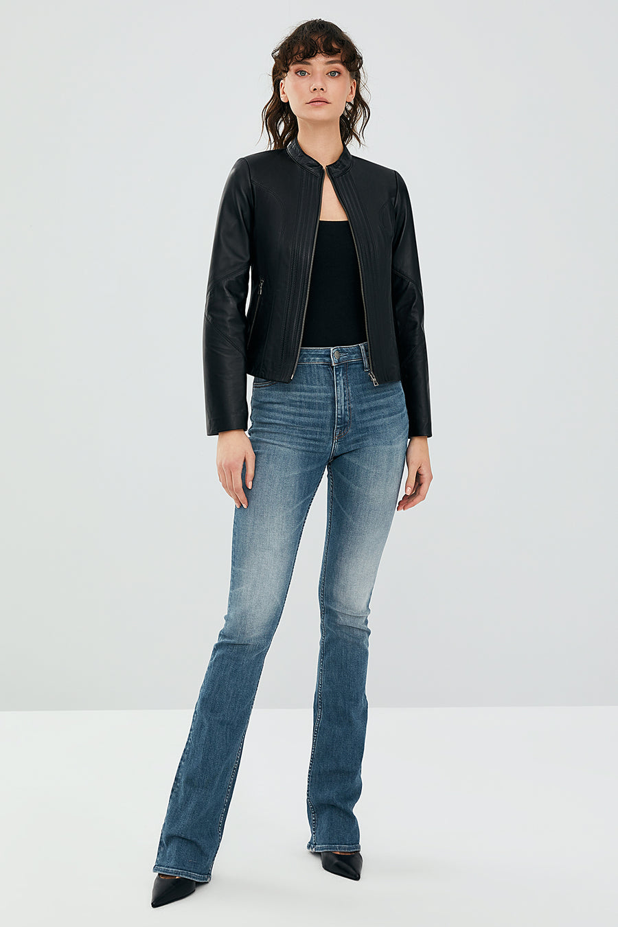 Bianca Women's Black Leather Jacket