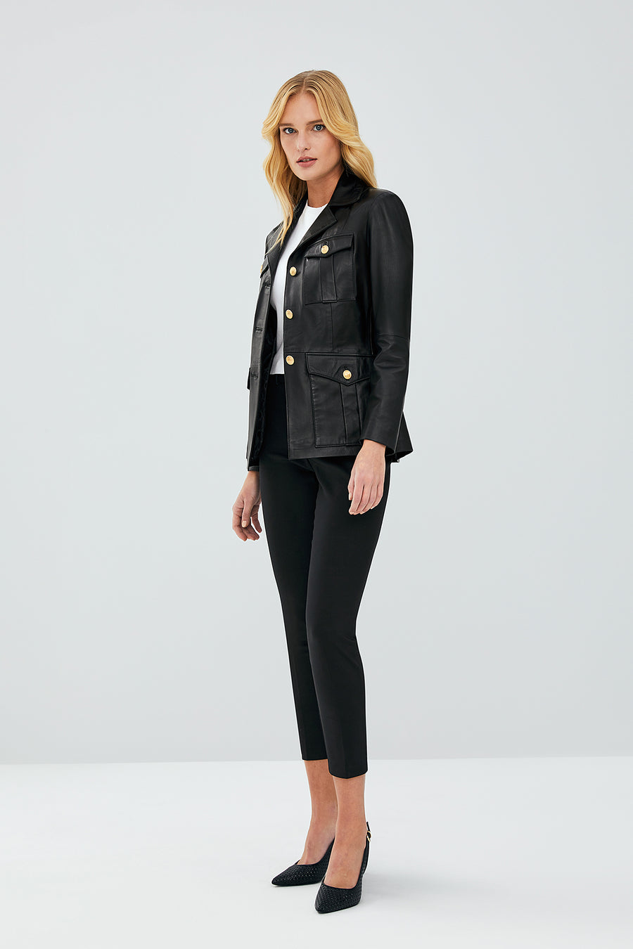 Teresa Black Women's Blazer Leather Jacket