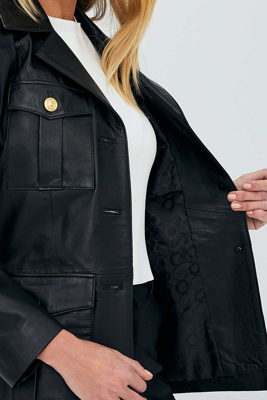 Teresa Black Women's Blazer Leather Jacket