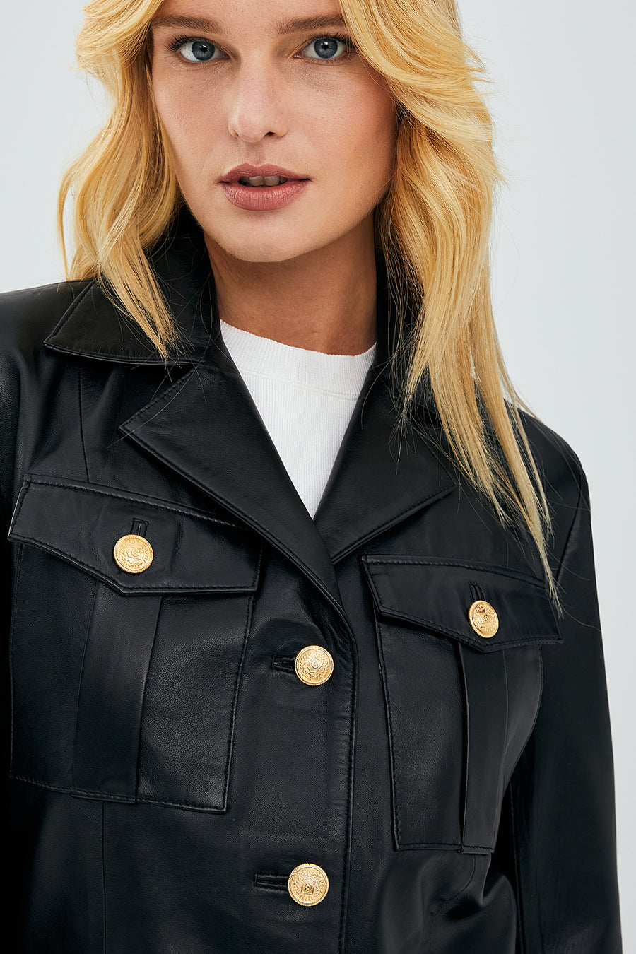 Teresa Black Women's Blazer Leather Jacket
