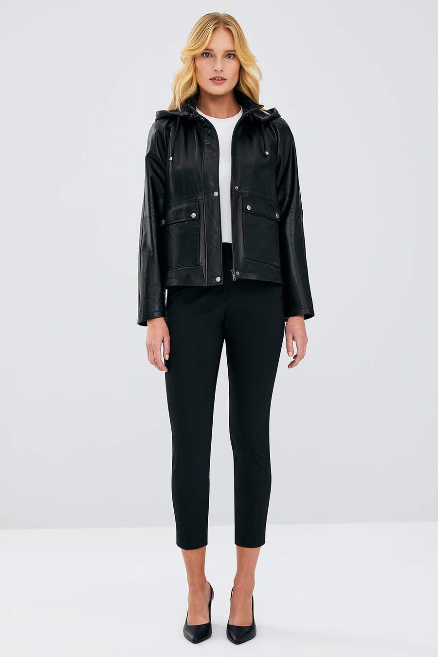 Gloria Women's Black Oversize Leather Jacket