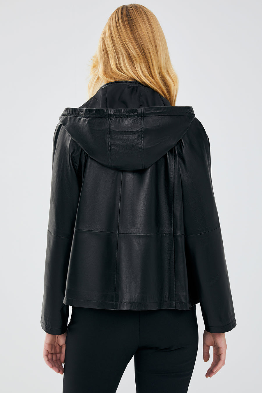 Gloria Women's Black Oversize Leather Jacket