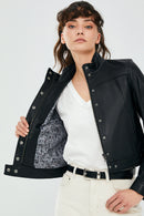 Jill Black Women's Short Leather Jacket | Derimod