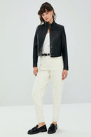 Jill Black Women's Short Leather Jacket | Derimod