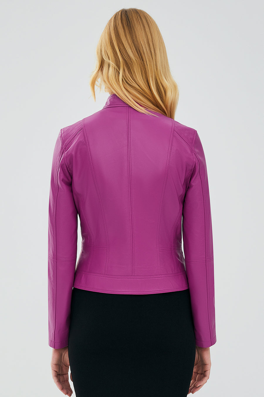 Kylie Women's Fuchsia Leather Jacket