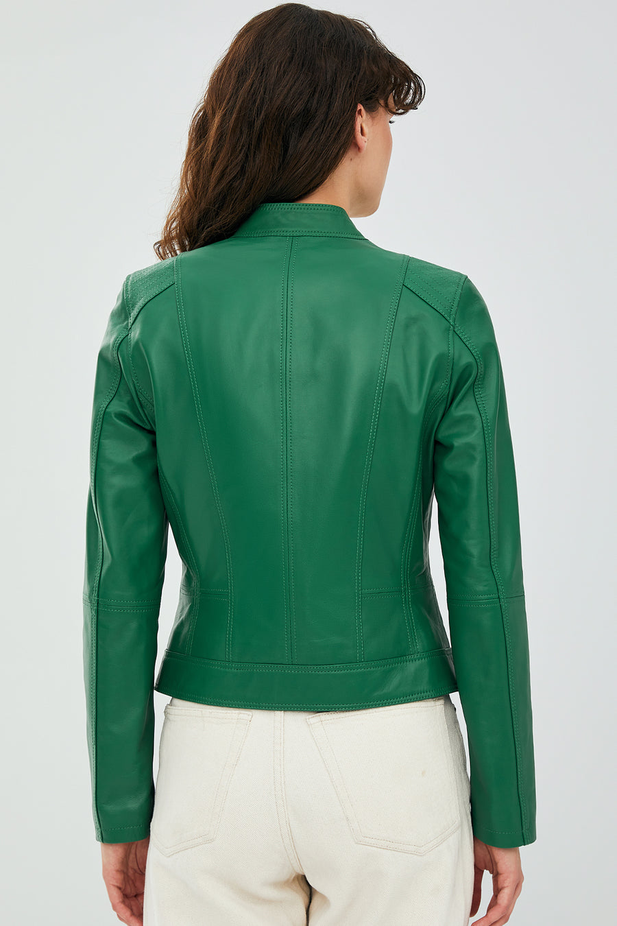 Kylie Women's Green Leather Jacket