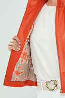 Mary Women's Orange Leather Jacket | Derimod