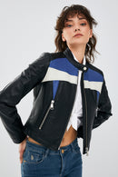 Mustang Women's Dark Navy Blue Leather Jacket | Derimod