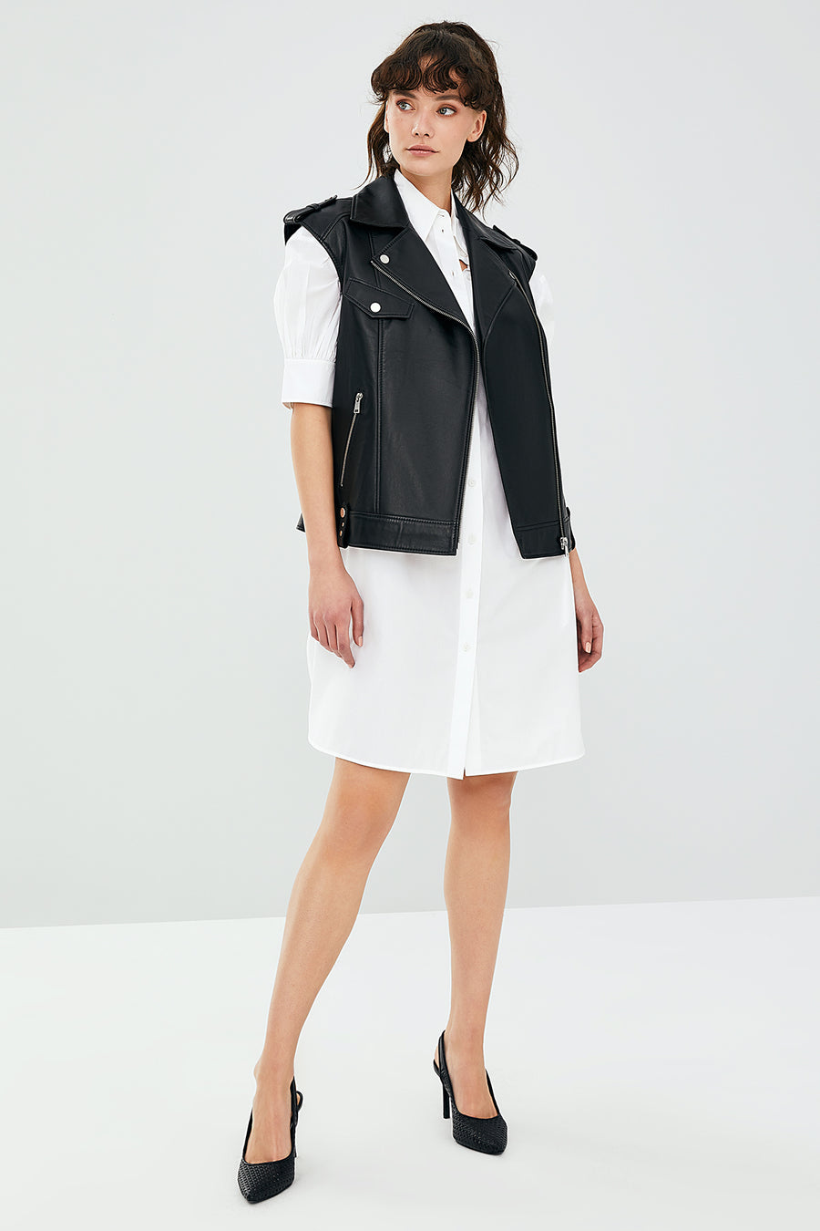 Cuba Women's Black Leather Vest