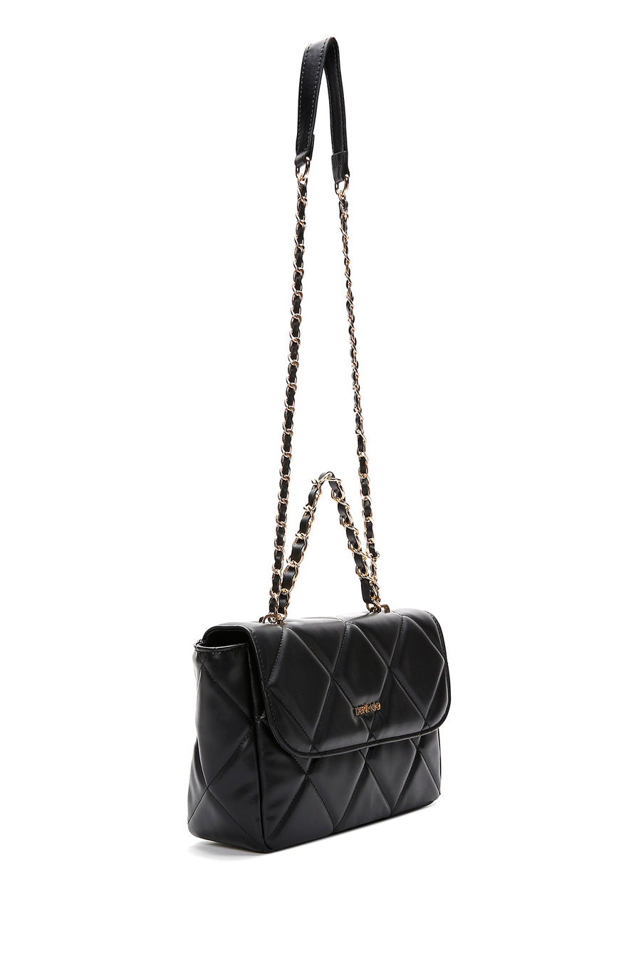 Women's Black Long Chain Strap Quilted Shoulder Bag