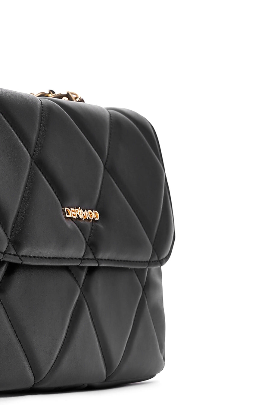 Women's Black Long Chain Strap Quilted Shoulder Bag