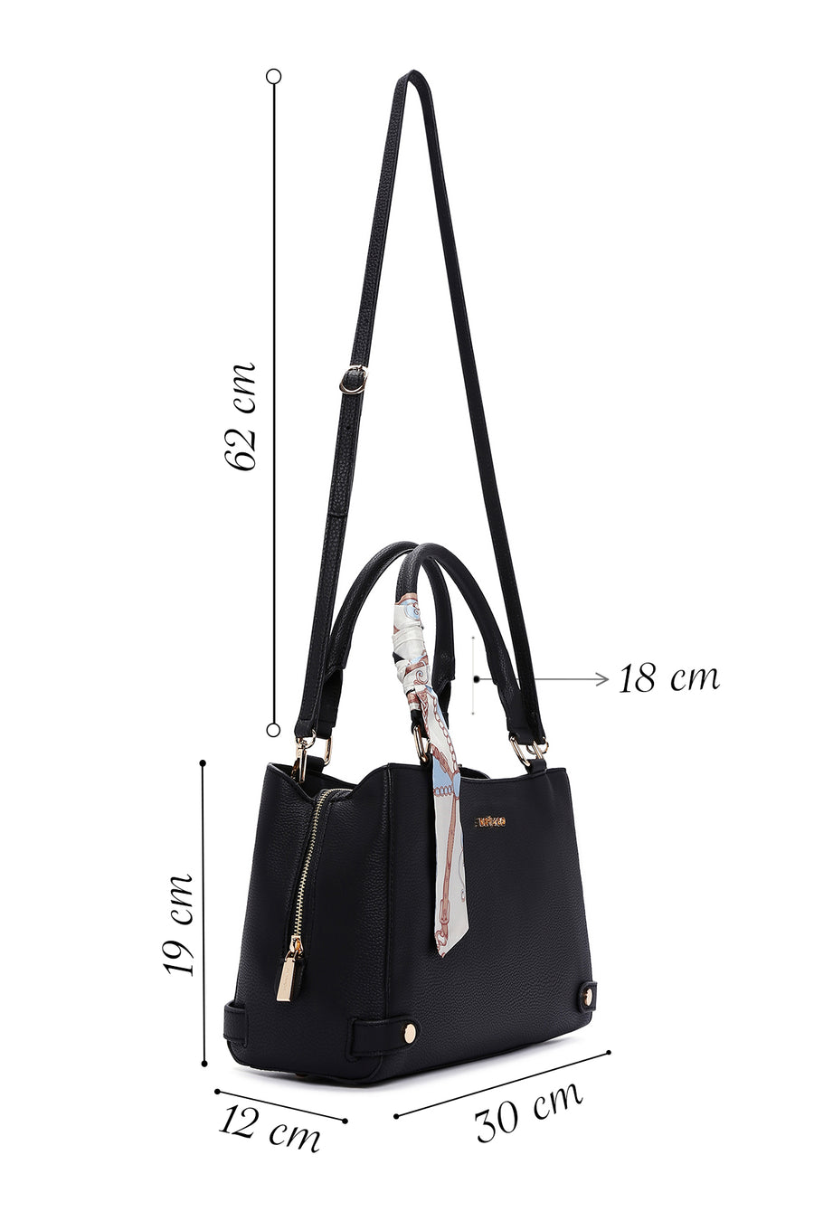 Women's Black Long Strap Shoulder Bag