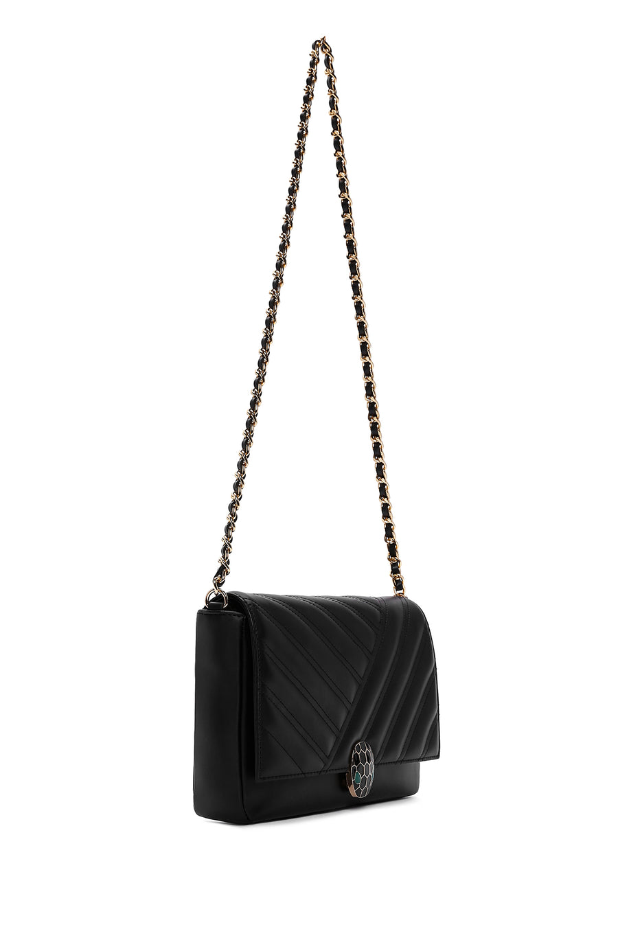 Women's Black Long Chain Strap Crossbody Bag