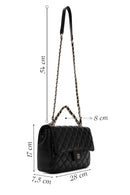Women's Black Long Strap Quilted Crossbody Bag | Derimod